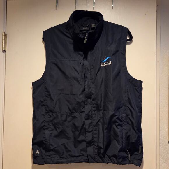 StormTech Adjustable Waist Rain Vest Seattle Aquarium Logo Men's Medium - Picture 2 of 11